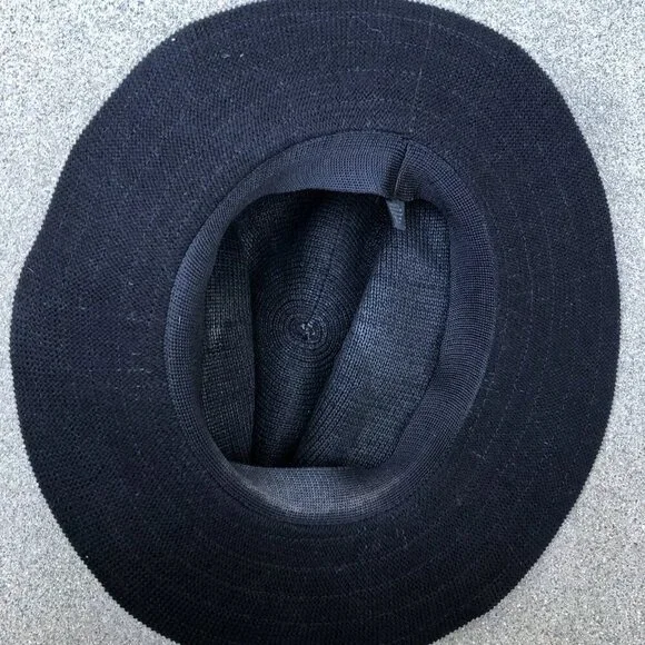 Women's Knit Sun Hat Fedora Women's Black Packable Travel Cap Cotton Blend - Picture 4 of 9